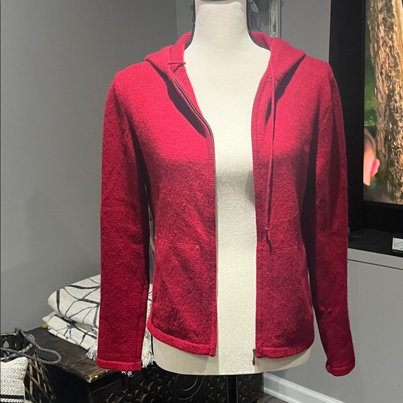 Daniel Bishop Women's Red Cashmere Cardigan - Picture 2 of 3
